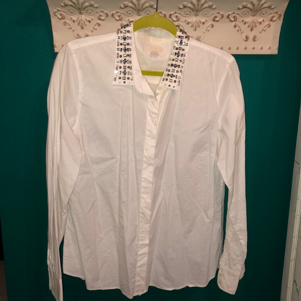 Jeweled collar J. Crew button down